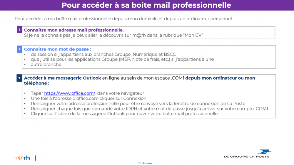 Connexion à ma boîte mail professionnelle