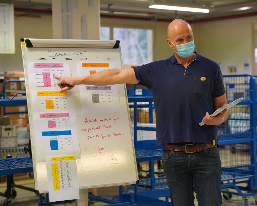 homme pendant un brief avec son équipe